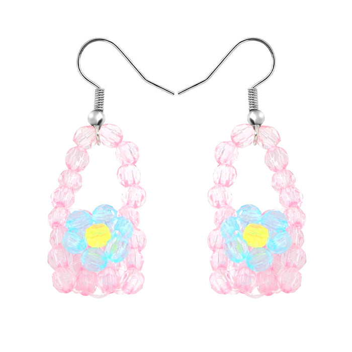 Wholesale colorful beaded small flower resin earrings JDC-ES-V229 earrings JoyasDeChina pink Wholesale Jewelry JoyasDeChina Joyas De China
