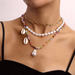 Wholesale colorful beads pearl shell pendant alloy necklaces JDC-NE-ZW034 necklaces JoyasDeChina Wholesale Jewelry JoyasDeChina Joyas De China