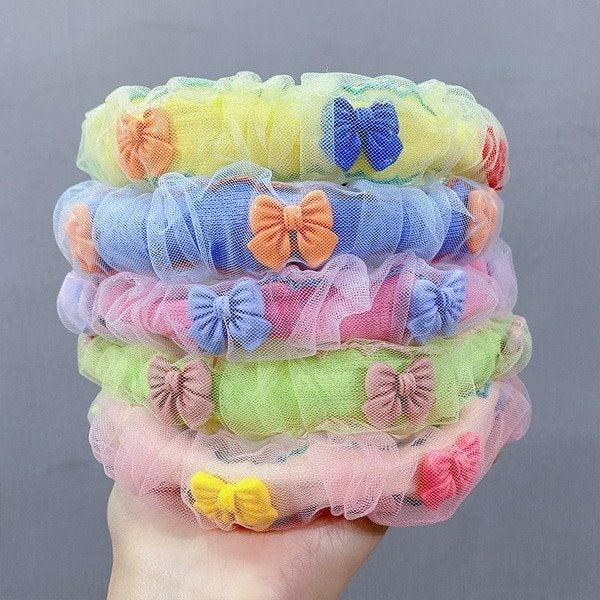 Wholesale colorful bowknot net yarn headband JDC-HD-i125 Headband 溪南 Wholesale Jewelry JoyasDeChina Joyas De China
