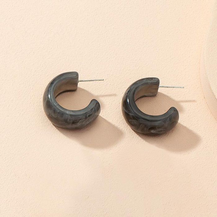 Wholesale colorful C-shaped acrylic earrings JDC-ES-AYN320 earrings JoyasDeChina E2044-haze gray Wholesale Jewelry JoyasDeChina Joyas De China