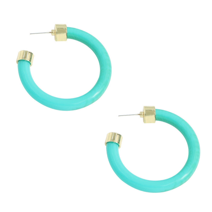 Wholesale colorful C-shaped resin earrings JDC-ES-V230 Earrings JoyasDeChina blue Wholesale Jewelry JoyasDeChina Joyas De China