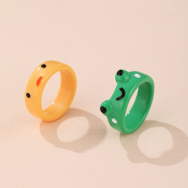 Wholesale colorful cartoon frog plastic Rings JDC-RS-F570 Rings JoyasDeChina Wholesale Jewelry JoyasDeChina Joyas De China