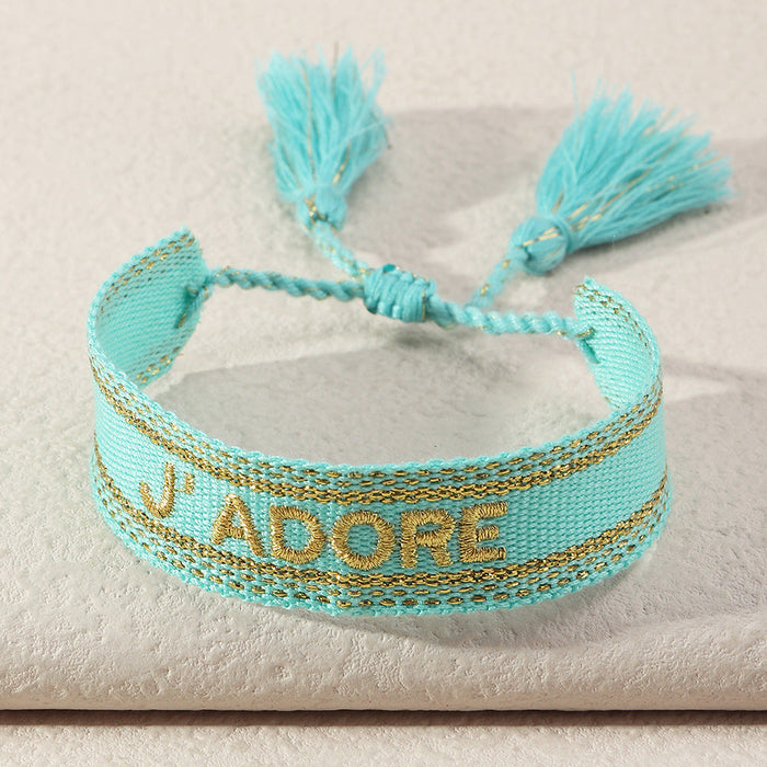 Wholesale colorful cloth hand-woven tassel bracelet JDC-BT-NZ014 Bracelet 奈珠 Wholesale Jewelry JoyasDeChina Joyas De China