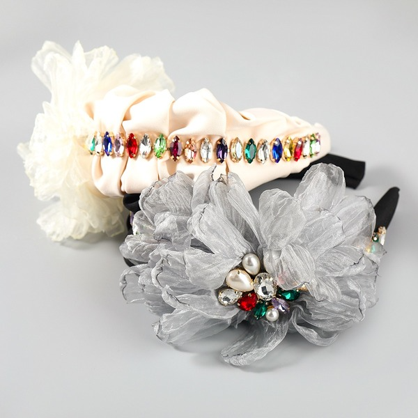 Bulk Jewelry Wholesale colorful cloth studded lace flower headband JDC-HD-CL001 Wholesale factory from China YIWU China