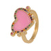Wholesale colorful copper inlaid zircon heart-shaped adjustable rings JDC-RS-HX118 Rings JoyasDeChina pink adjustable Wholesale Jewelry JoyasDeChina Joyas De China