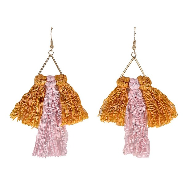 Bulk Jewelry Wholesale colorful cotton thread bohemian cotton thread multi-layer tassel earrings JDC-ES-V103 Wholesale factory from China YIWU China