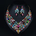 Wholesale colorful crystal earring necklace set JDC-ST-Qianm017 Suit 千漠 color Wholesale Jewelry JoyasDeChina Joyas De China