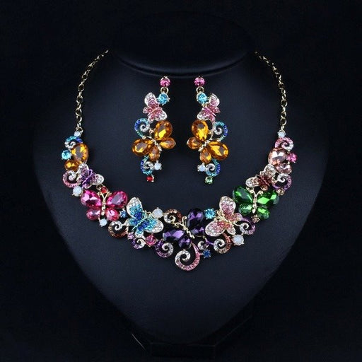 Wholesale colorful crystal earring set JDC-ST-Qianm014 Suit 千漠 Wholesale Jewelry JoyasDeChina Joyas De China