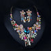 Wholesale colorful crystal earrings necklace set JDC-ST-Qianm006 Suit 千漠 Wholesale Jewelry JoyasDeChina Joyas De China