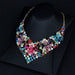 Wholesale colorful crystal earrings necklace set JDC-ST-Qianm010 Suit 千漠 Wholesale Jewelry JoyasDeChina Joyas De China