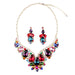 Wholesale colorful crystal earrings necklace set JDC-ST-Qianm012 Suit 千漠 Wholesale Jewelry JoyasDeChina Joyas De China