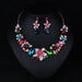 Wholesale colorful crystal necklace earrings set JDC-ST-Linl003 Suit 琳琅 Green Wholesale Jewelry JoyasDeChina Joyas De China