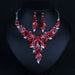 Wholesale colorful crystal necklace earrings set JDC-ST-Qianm005 Suit 千漠 Wholesale Jewelry JoyasDeChina Joyas De China