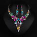 Wholesale colorful crystal necklace earrings set JDC-ST-Qianm005 Suit 千漠 Wholesale Jewelry JoyasDeChina Joyas De China