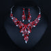 Wholesale colorful crystal necklace earrings set JDC-ST-Qianm005 Suit 千漠 Red Wholesale Jewelry JoyasDeChina Joyas De China