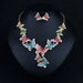 Wholesale colorful crystal necklace earrings set MOQ≥2 JDC-ST-Qianm003 Suit 千漠 Wholesale Jewelry JoyasDeChina Joyas De China