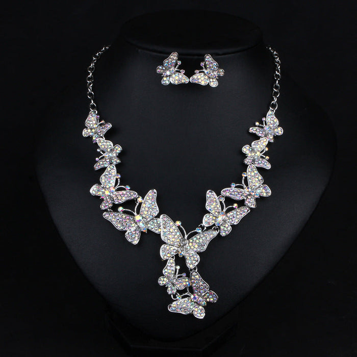 Wholesale colorful crystal necklace earrings set MOQ≥2 JDC-ST-Qianm003 Suit 千漠 WhiteMOQ2 Wholesale Jewelry JoyasDeChina Joyas De China