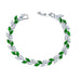 Wholesale colorful crystal willow leaf copper zircon bracelet MOQ≥2 JDC-BT-Kas003 Bracelet 卡诗 Green 17 MOQ2 Wholesale Jewelry JoyasDeChina Joyas De China