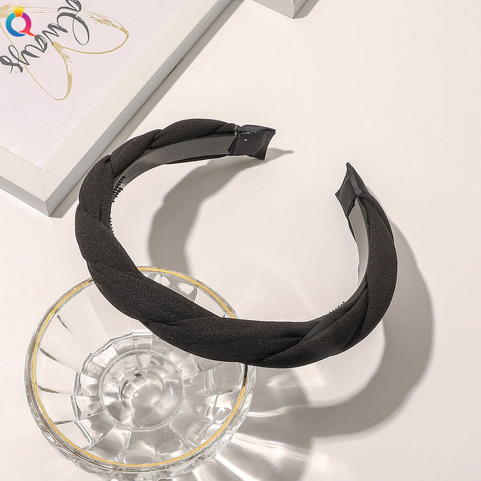 Wholesale colorful fabric braided headband JDC-HD-GSQY023 Headband JoyasDeChina black fabric Wholesale Jewelry JoyasDeChina Joyas De China