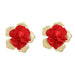 Wholesale colorful fabric flower earrings JDC-ES-RXV002 Earrings JoyasDeChina red Wholesale Jewelry JoyasDeChina Joyas De China