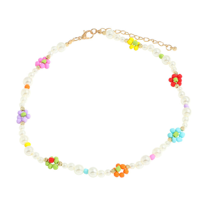 Wholesale colorful floral beaded pearl necklaces JDC-NE-V13 necklaces JoyasDeChina color Wholesale Jewelry JoyasDeChina Joyas De China