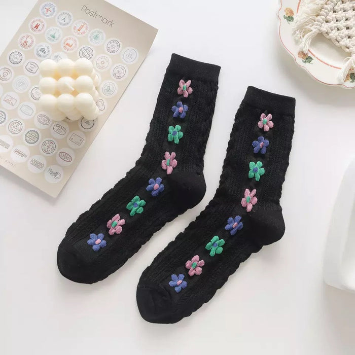 Wholesale colorful flower cotton socks JDC-SK-GSHYJ004 Sock JoyasDeChina Wholesale Jewelry JoyasDeChina Joyas De China