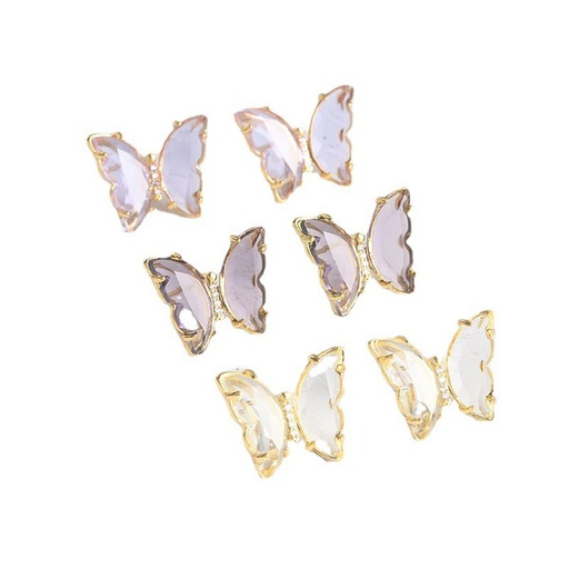 Bulk Jewelry Wholesale colorful glass silver butterfly earrings JDC-ES-GSKS052 Wholesale factory from China YIWU China
