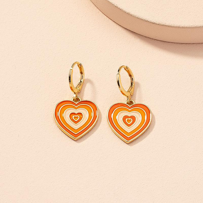 Wholesale colorful heart shaped alloy earrings JDC-ES-AYN311 Earrings JoyasDeChina E2035-orange Wholesale Jewelry JoyasDeChina Joyas De China