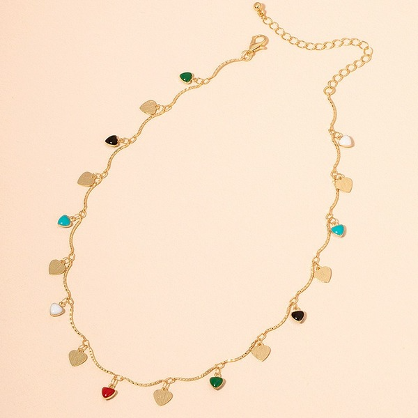 Wholesale colorful heart-shaped alloy necklaces JDC-NE-AYN054 necklaces JoyasDeChina Wholesale Jewelry JoyasDeChina Joyas De China