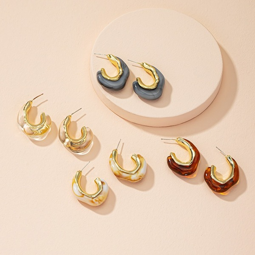 Wholesale colorful irregular acrylic earrings JDC-ES-AYN308 Earrings JoyasDeChina Wholesale Jewelry JoyasDeChina Joyas De China