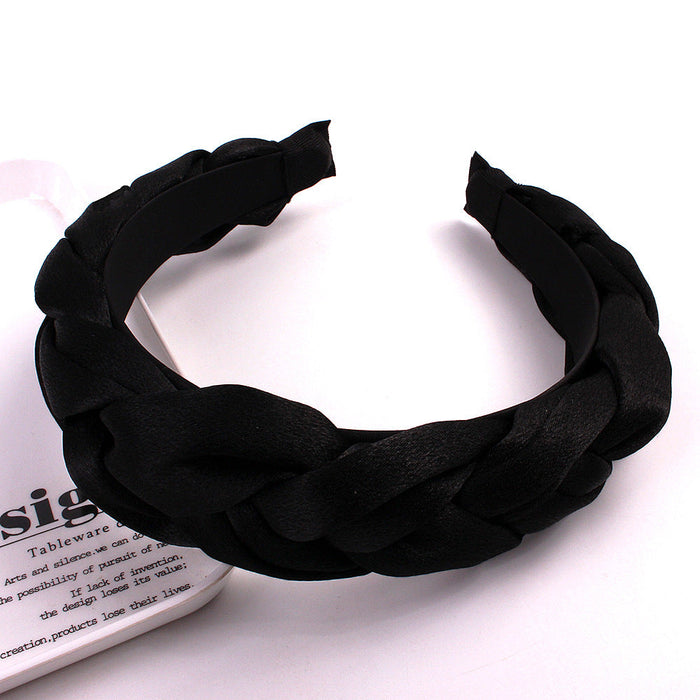 Wholesale colorful knotted fabric braided headband JDC-HD-GSQY007 Headband JoyasDeChina black fabric Wholesale Jewelry JoyasDeChina Joyas De China