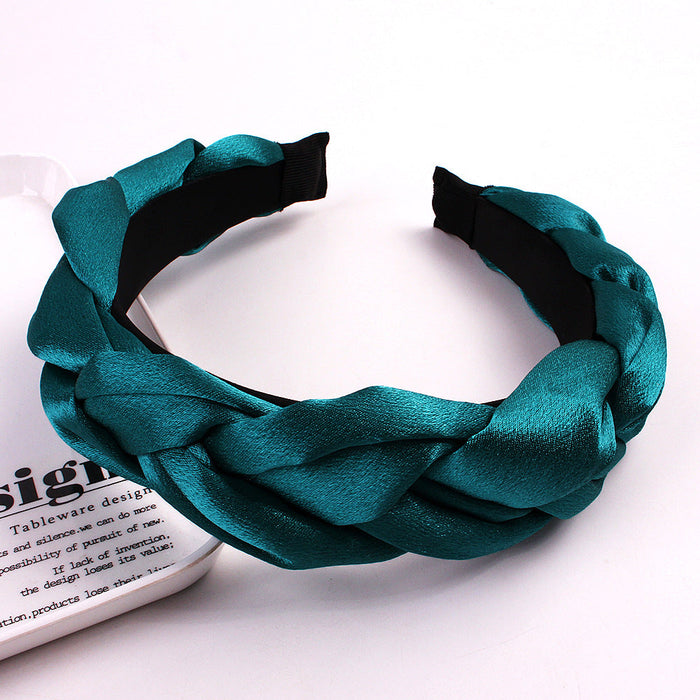 Wholesale colorful knotted fabric braided headband JDC-HD-GSQY007 Headband JoyasDeChina lake blue fabric Wholesale Jewelry JoyasDeChina Joyas De China