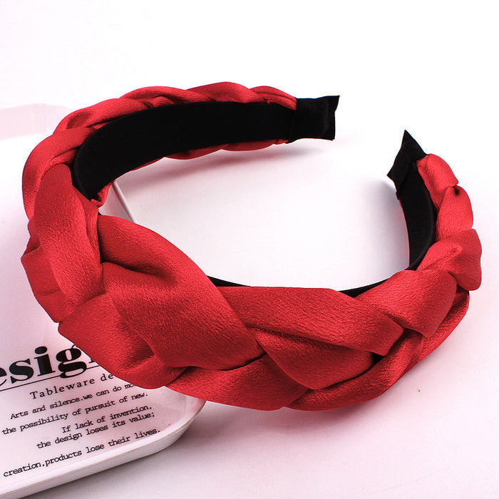Wholesale colorful knotted fabric braided headband JDC-HD-GSQY007 Headband JoyasDeChina red fabric Wholesale Jewelry JoyasDeChina Joyas De China