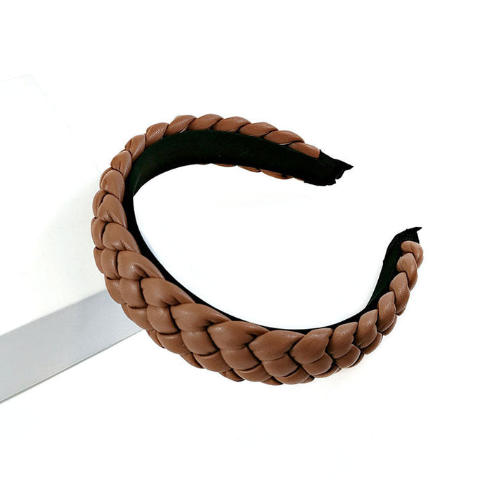 Wholesale colorful leather braided headband JDC-HD-GSCX038 Headband JoyasDeChina deep coffee color Wholesale Jewelry JoyasDeChina Joyas De China