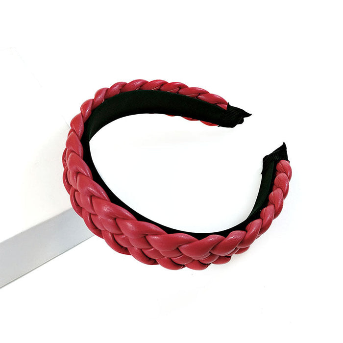 Wholesale colorful leather braided headband JDC-HD-GSCX038 Headband JoyasDeChina red Wholesale Jewelry JoyasDeChina Joyas De China