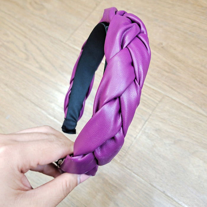 Wholesale colorful leather braided headband JDC-HD-GSCX039 Headband JoyasDeChina purple Wholesale Jewelry JoyasDeChina Joyas De China