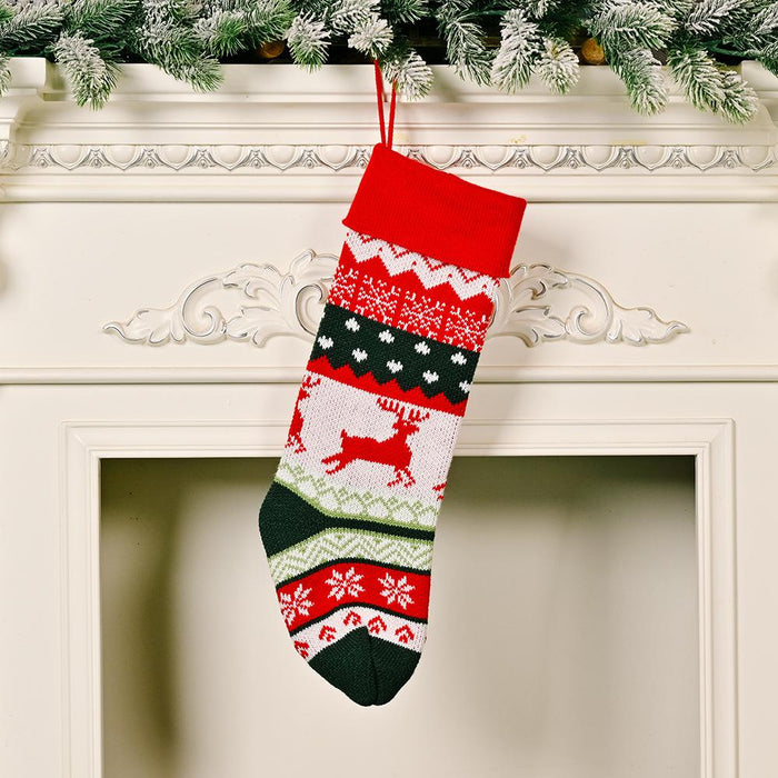 Bulk Jewelry Wholesale colorful linen knitted Christmas stockings JDC-CS-HB003 Wholesale factory from China YIWU China