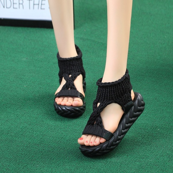 Bulk Jewelry Wholesale colorful mesh thick-soled wool beach sandals JDC-SD-JZ017 Wholesale factory from China YIWU China