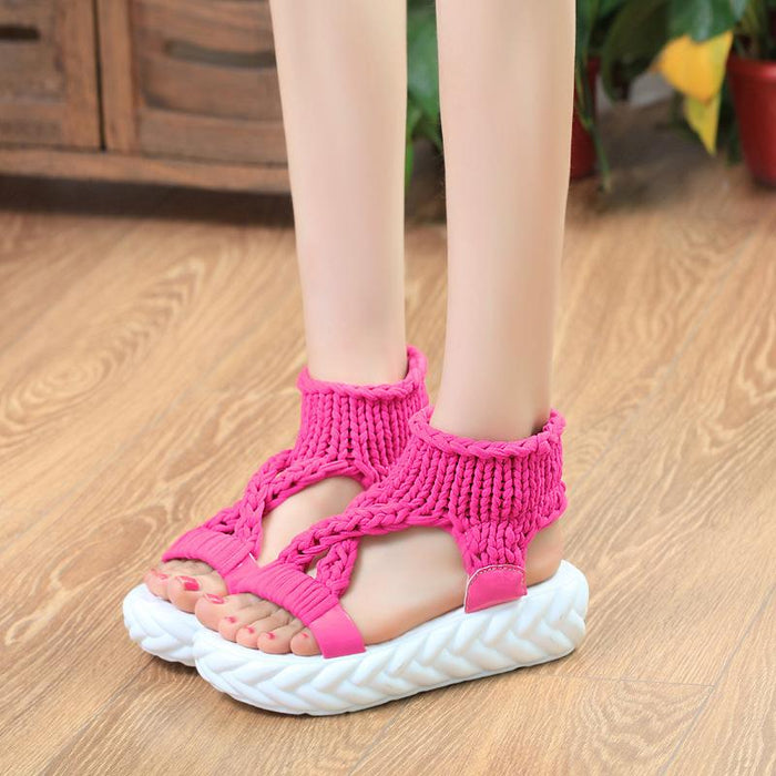 Bulk Jewelry Wholesale colorful mesh thick-soled wool beach sandals JDC-SD-JZ017 Wholesale factory from China YIWU China