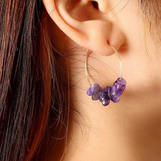 Wholesale colorful metal earrings JDC-ES-NZ038 Earrings 奈珠 Wholesale Jewelry JoyasDeChina Joyas De China