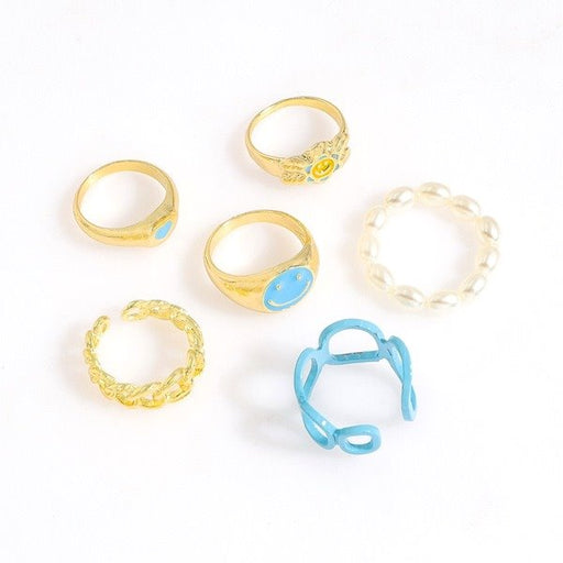 Wholesale colorful metal rings set JDC-RS-JQ006 Rings JoyasDeChina Wholesale Jewelry JoyasDeChina Joyas De China