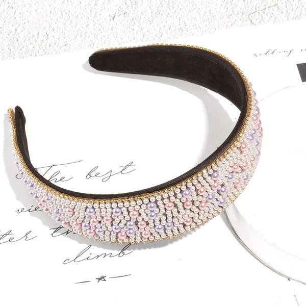 Bulk Jewelry Wholesale colorful pearl wide-brimmed water drill headband JDC-HD-K022 Wholesale factory from China YIWU China