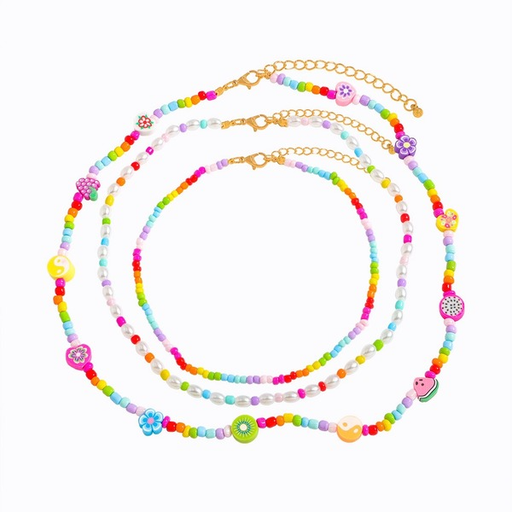 Wholesale Colorful Plastic Resin Bead Stacking Necklaces JDC-NE-JQ110 Necklaces JoyasDeChina Wholesale Jewelry JoyasDeChina Joyas De China