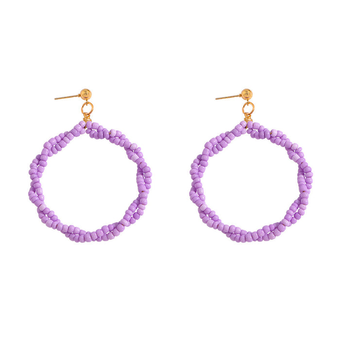 Wholesale colorful resin beads earrings JDC-ES-JQ176 Earrings JoyasDeChina purple Wholesale Jewelry JoyasDeChina Joyas De China