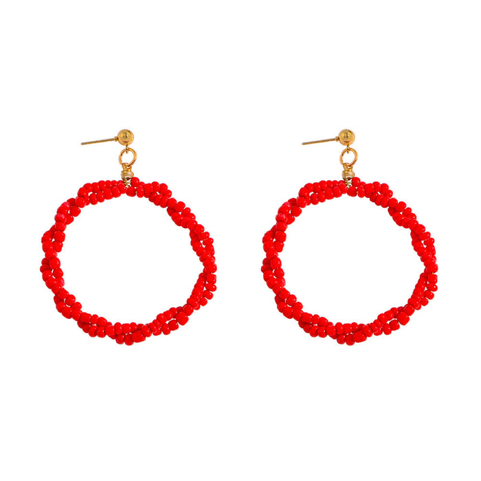 Wholesale colorful resin beads earrings JDC-ES-JQ176 Earrings JoyasDeChina red Wholesale Jewelry JoyasDeChina Joyas De China