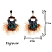 Wholesale colorful Rhinestone earrings feathers JDC-ES-SK035 Earrings 深刻 Wholesale Jewelry JoyasDeChina Joyas De China