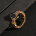 Wholesale colorful Rhinestone shaped copper open rings JDC-RS-HX105 Rings JoyasDeChina Wholesale Jewelry JoyasDeChina Joyas De China