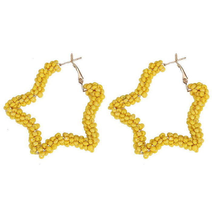 Bulk Jewelry Wholesale colorful rice bead five-pointed star beach earrings JDC-ES-V074 Wholesale factory from China YIWU China