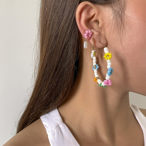 Wholesale colorful rice bead metal earrings JDC-ES-GSDN303 earrings JoyasDeChina Wholesale Jewelry JoyasDeChina Joyas De China