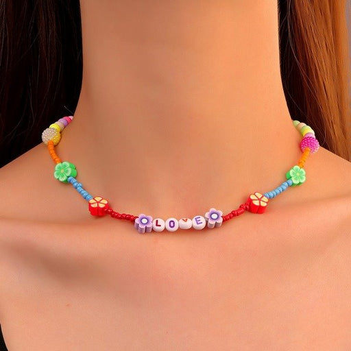 Wholesale colorful rice bead necklaces JDC-NE-A058 Necklaces 鏝捇 Wholesale Jewelry JoyasDeChina Joyas De China